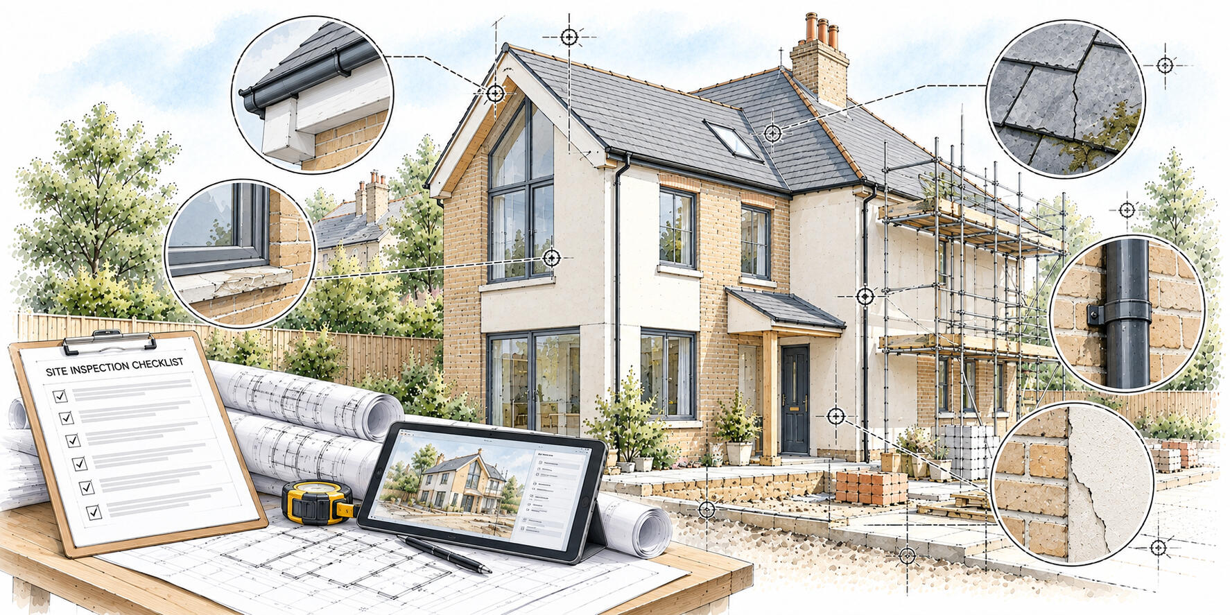 Site Inspection Services – Peter Angel Building site inspection showing construction progress, workmanship checks and site documentation